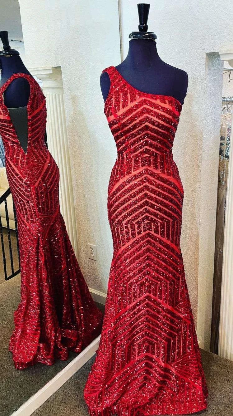 Yaretzi |Mermaid Unique One Shoulder Sequins Prom Dress - Image 8