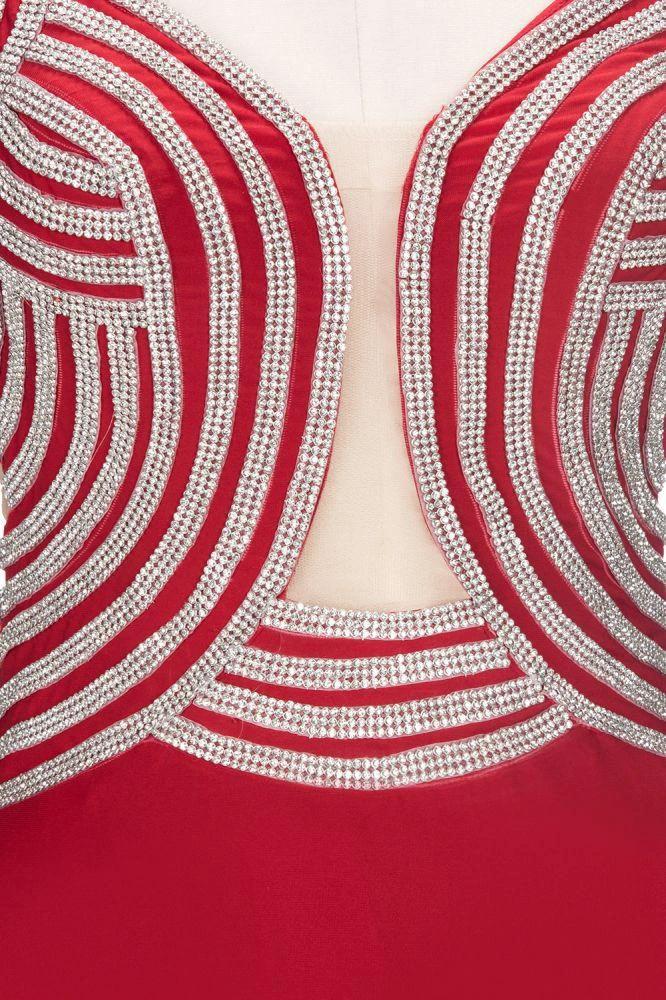 Mermaid Sleeveless Plus Size Floor Length Slit Sequins Patterns Prom Dresses - Image 3