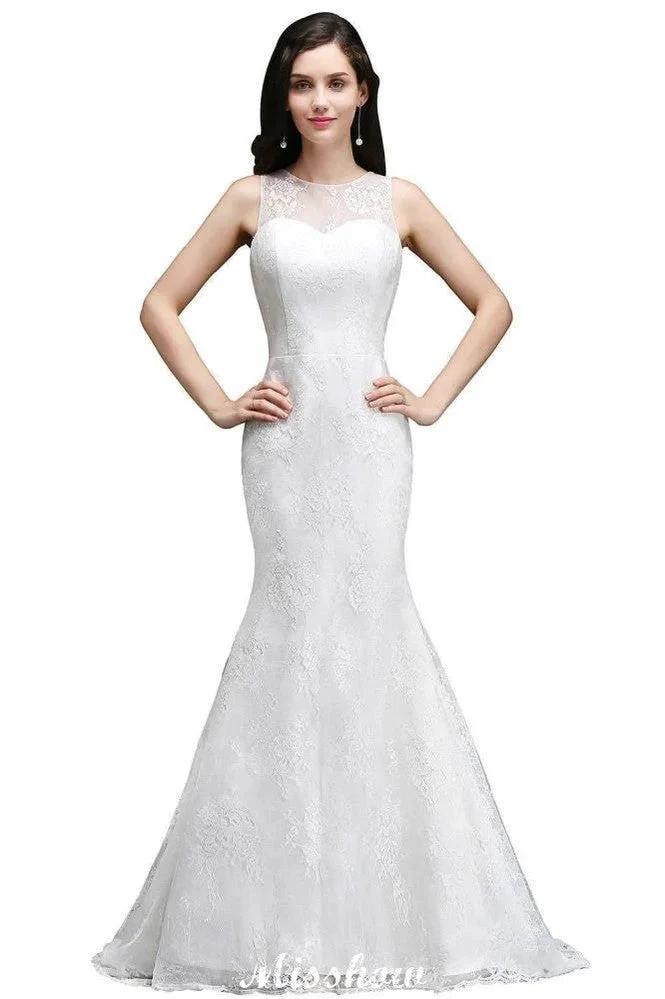 Mermaid Sweep Train Lace New Arrival Wedding Dresses with Buttons - Image 2