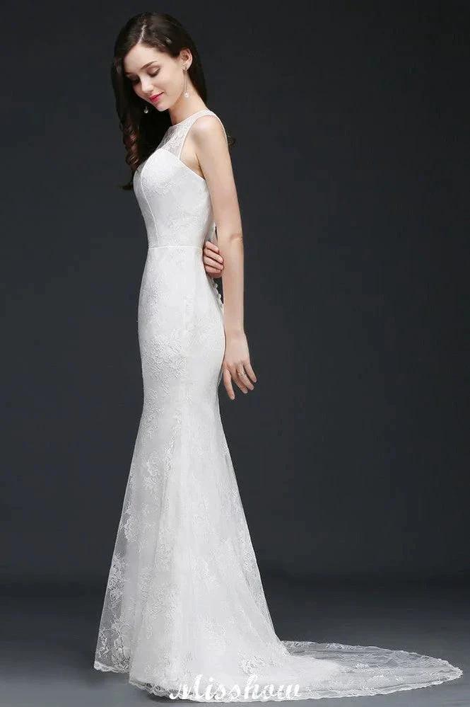 Mermaid Sweep Train Lace New Arrival Wedding Dresses with Buttons - Image 5