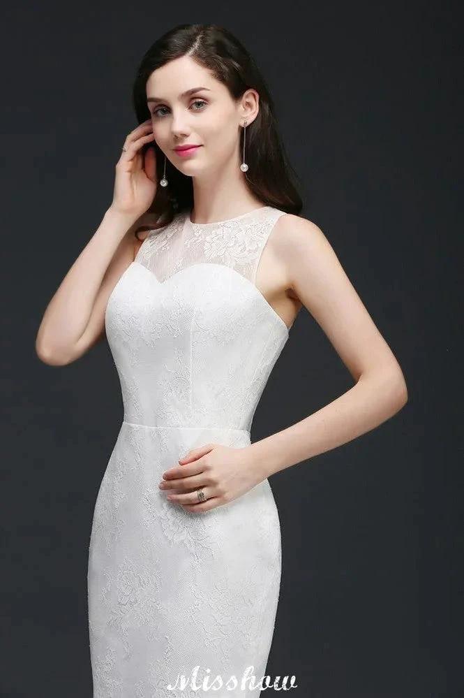 Mermaid Sweep Train Lace New Arrival Wedding Dresses with Buttons - Image 6