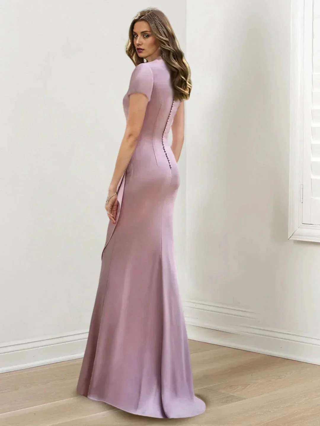 Mermaid/Trumpet Floor-Length V Neck Mother of the Bride Dresses with Ruffles - Image 2