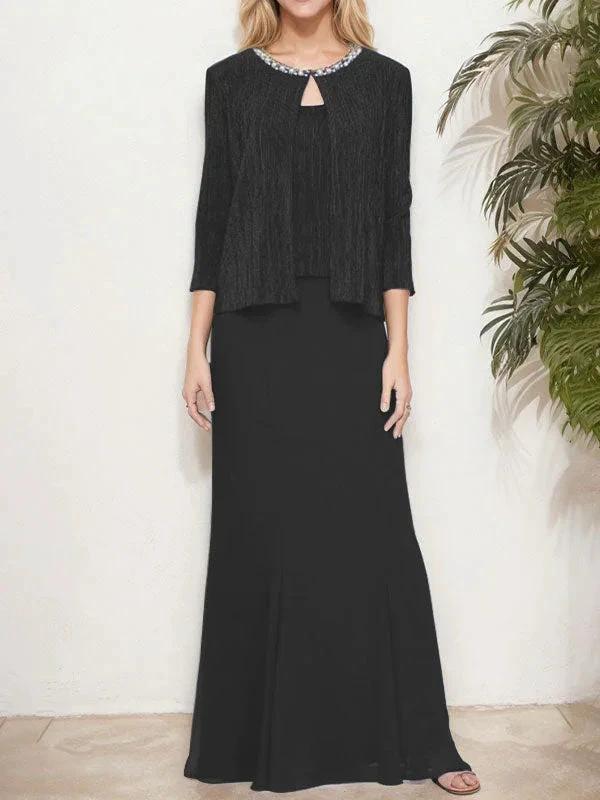 Metallic Mock Two-Piece Gown with Jacket - Image 14