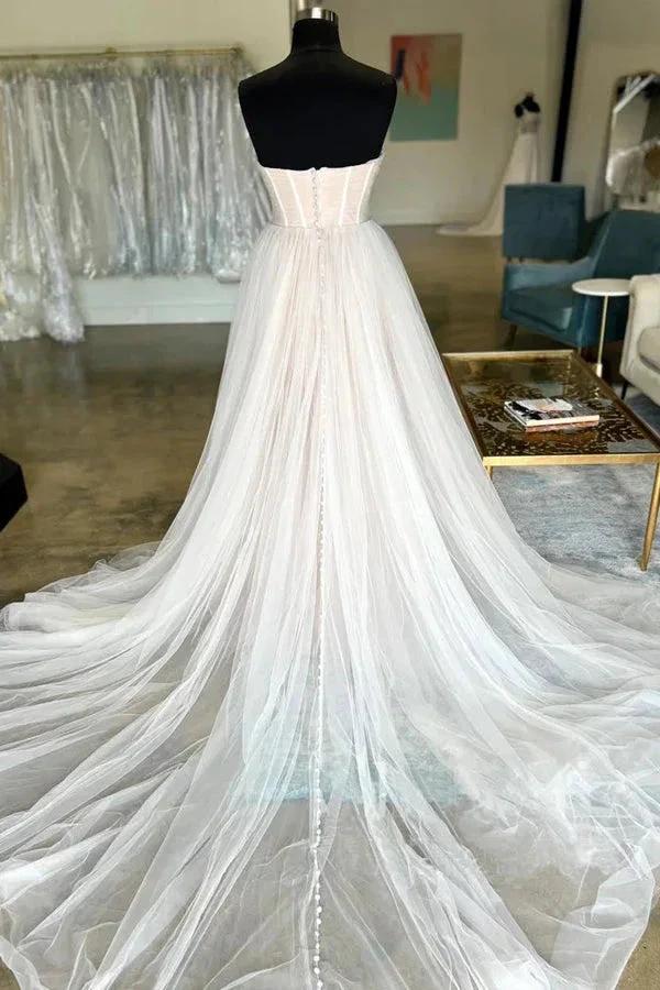 Minimalist Tulle Bridal Dresses Sweetheart Neck Wedding Dresses WD700 - Image 2