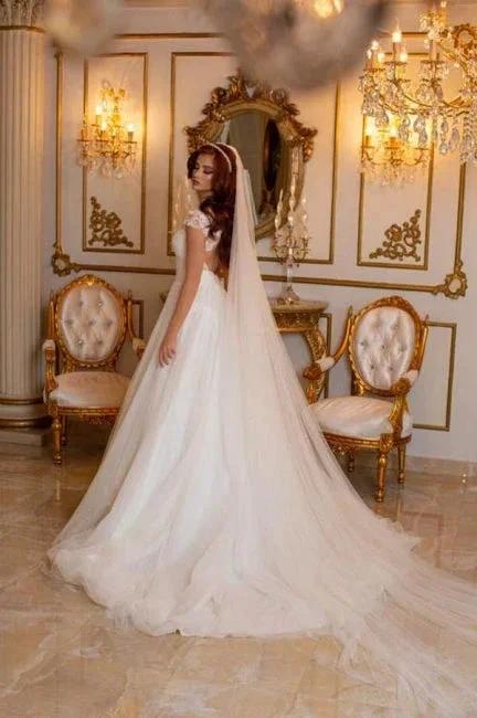 Modern Long A-line Sleeveless Wedding Dresses With Lace - Image 2