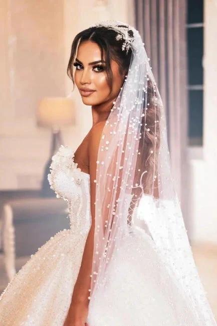 Modern Princess Sleeveless A-line Wedding Dresses With Glitter - Image 2