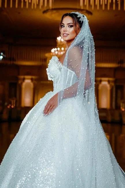 Modern Princess Sleeveless A-line Wedding Dresses With Glitter - Image 4