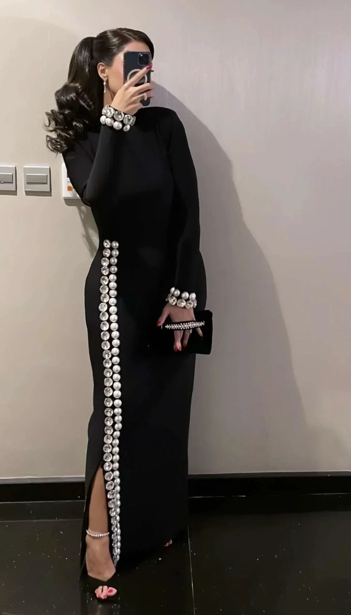 Modest Black Floor Length Evening Dress,Trendy Black Formal Gown Y4925 - Image 2