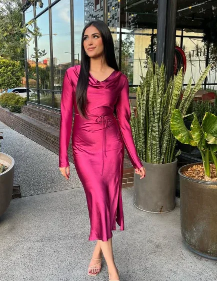 Modest Long Dress for Wedding Guest Fashion Evening Dress Y4519 - Image 3