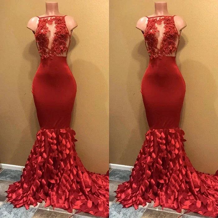 Modest Mermaid Sleeveless Prom Dress - Image 2