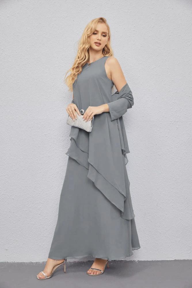 Mother of Bride Dresses with Open Front Lightweight Cardigan Formal Prom Gown  28081 - Image 9