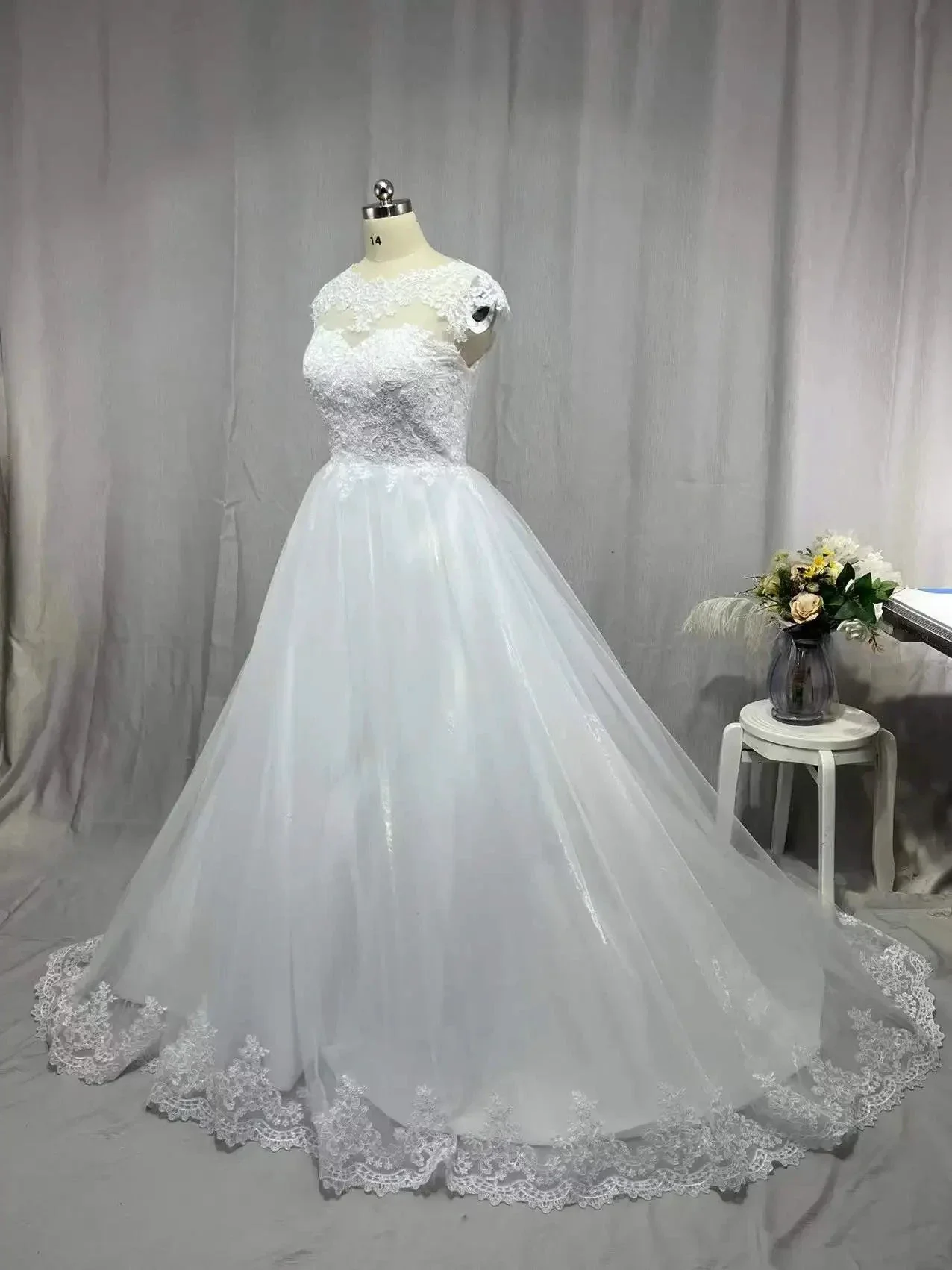 MYYBLE Real Photo Backless Cap Sleeves Bohemian Modern Wedding Dresses 2022 Plus Size Custom Made Vestido De Noiva Wedding Dress - Image 3