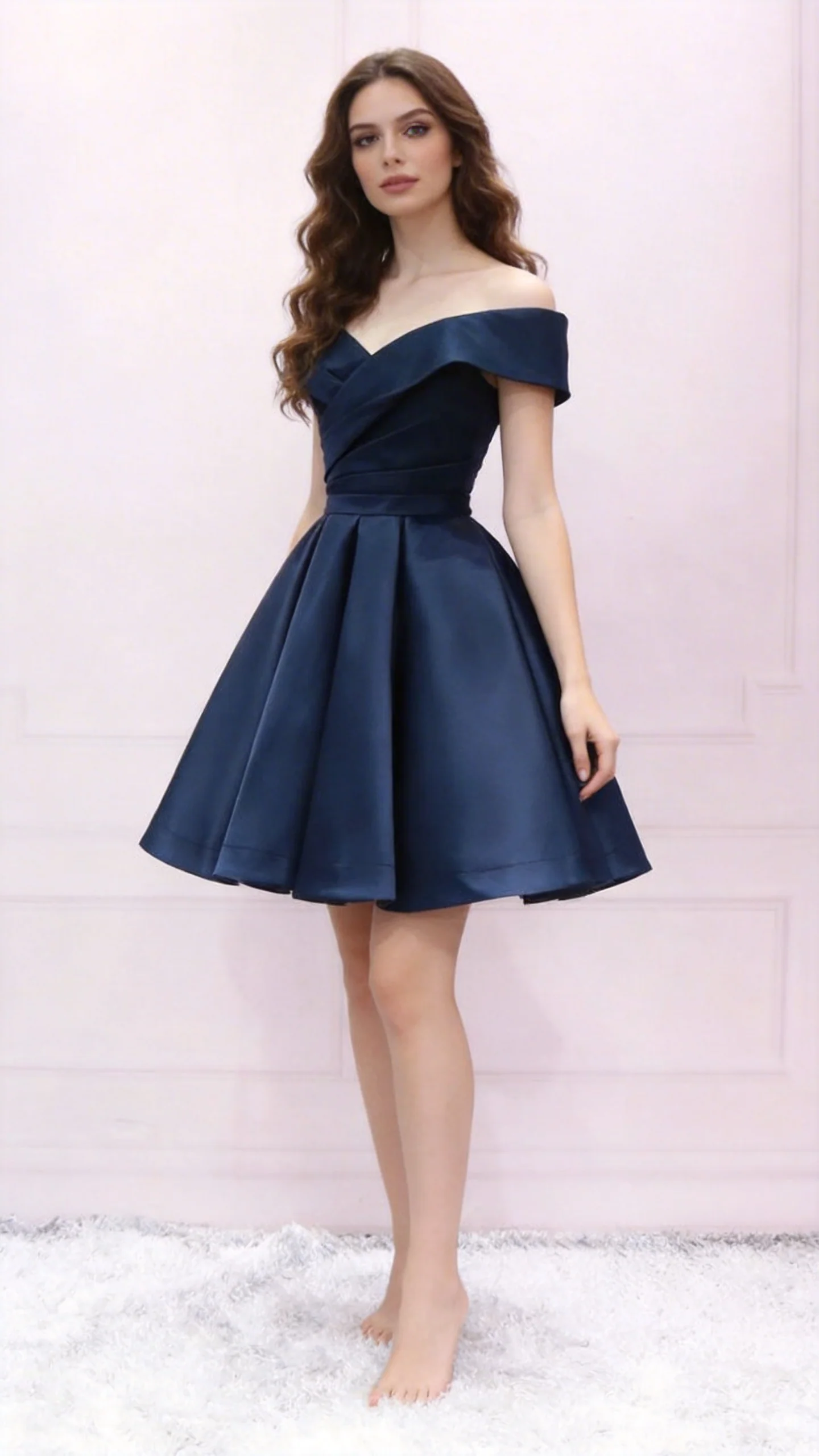 Navy Blue Simple Short Homecoming Dress s22 - Image 2