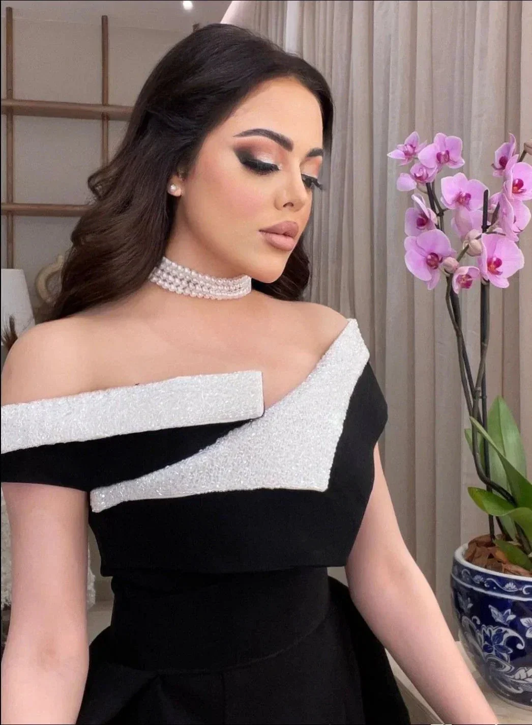 New A-Line Black Arabia Dubai Evening Dresses Off Shoulder Prom Party Gowns Slit Side Elegant Formal Occasion Dress Y4689 - Image 3