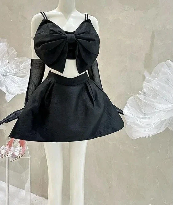 New Arrival Black Two Piece Homecoming Dress Black Party Dress Y2031 - Image 2