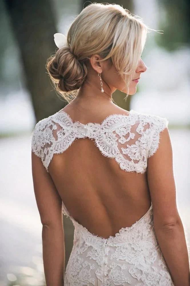 New Arrival Full Lace Wedding Dress Sleeveless Summer Bridal Wears - Image 2