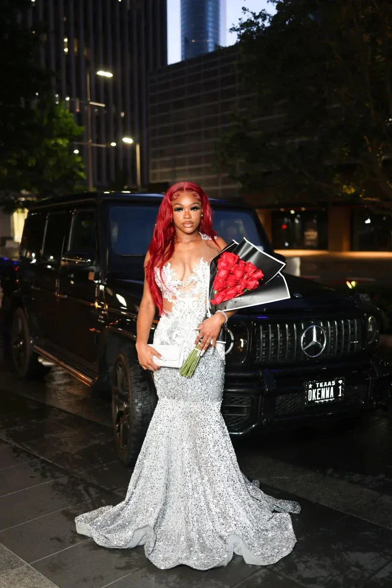 New Arrival Silver Dress Glitter Sequins Birthday Wedding Party Gown Evening Dress Y4228 - Image 2