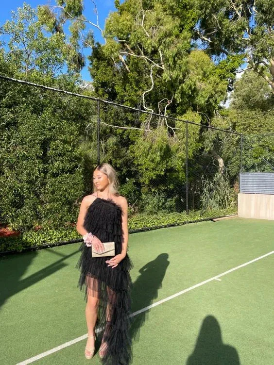 New Arrival Tiered Tulle Black Prom Dress, Long Evening Dress  Y1993 - Image 3