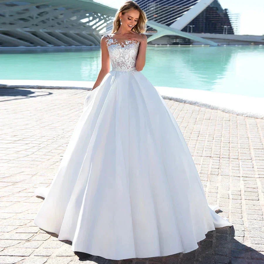 New Arrival White/Ivory Ball Gown Wedding Dress Robe De Mariee Cap Sleeve Beading Applique Wedding Dresses for Bride - Image 3