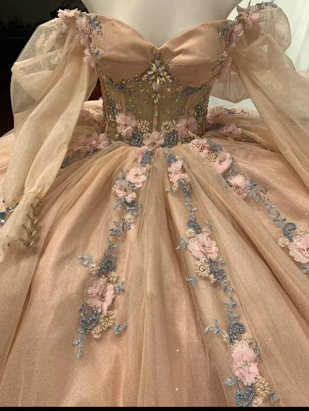 New Quinceanera Dress Ball Gown For Sweet 16 Girl Beading Appliques Long Sleeve Graduation Party Princess Gowns Y5469 - Image 2