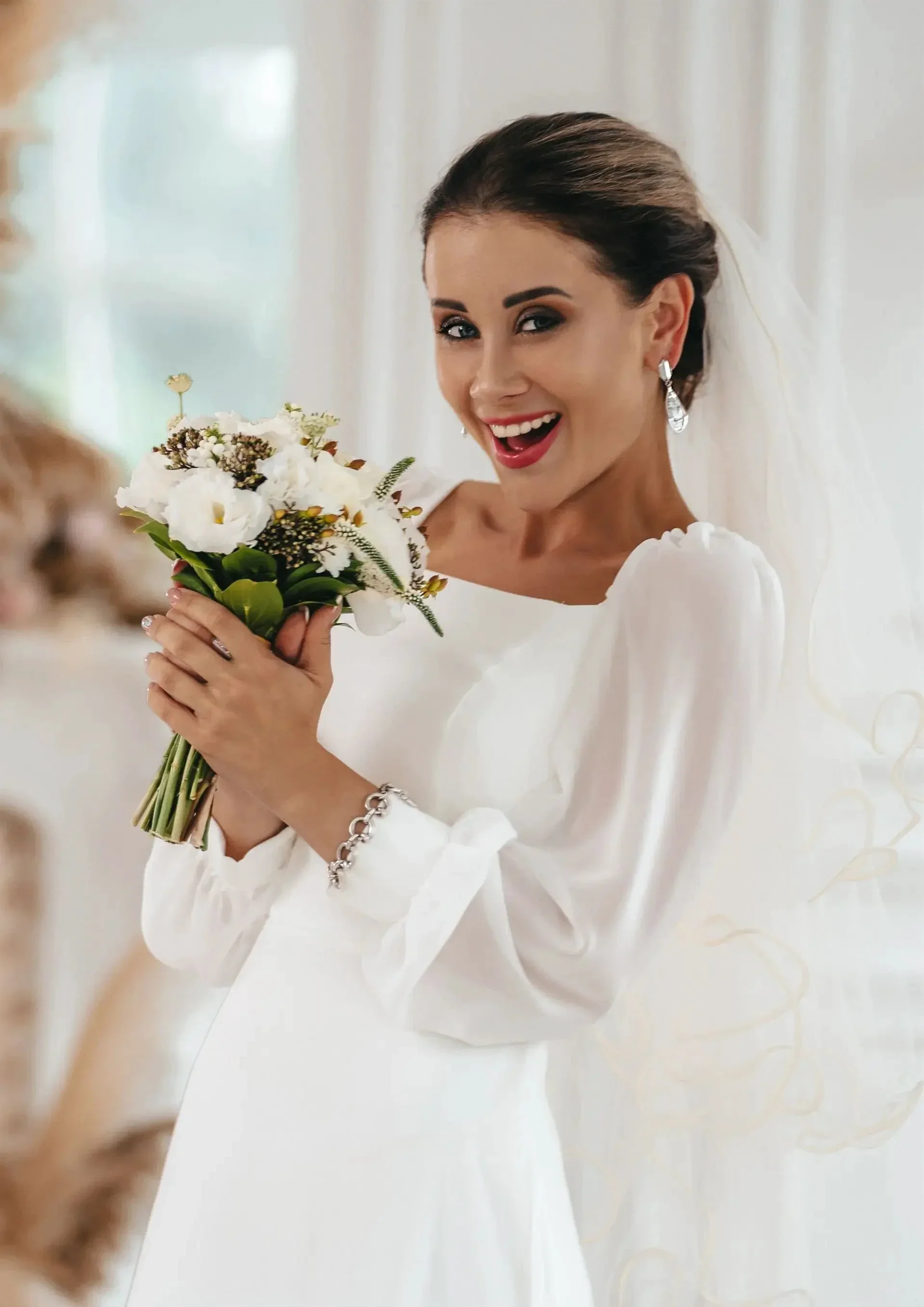 New Simple Wedding Dress 2022 A Line Square Collar Long Sleeve Floor Length Beach Bridal Gowns Eleagnt Vestidos De Novia Civil - Image 2
