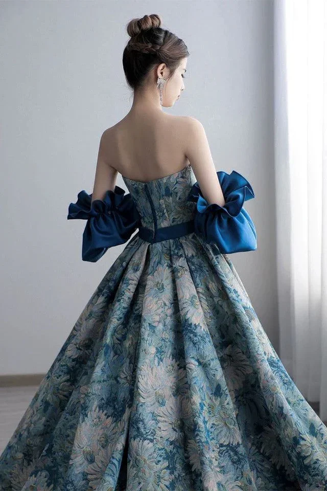 New Style Detachable Sleeve Long Prom Dress Unique Formal Evening Dress Y6081 - Image 3