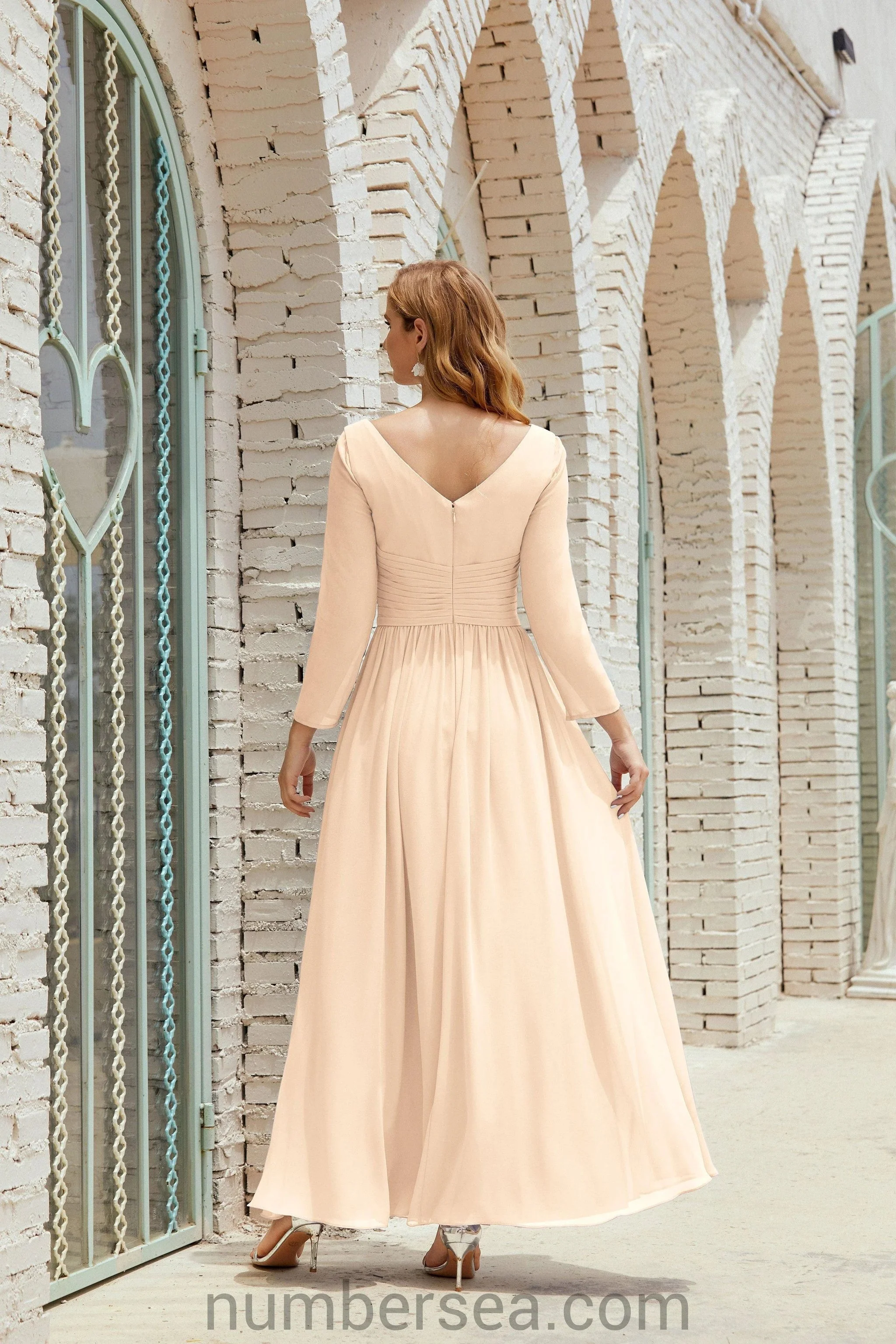 Numbersea Bridesmaid Dress Chiffon Formal Party Dress Evening Dress 28016 - Image 104