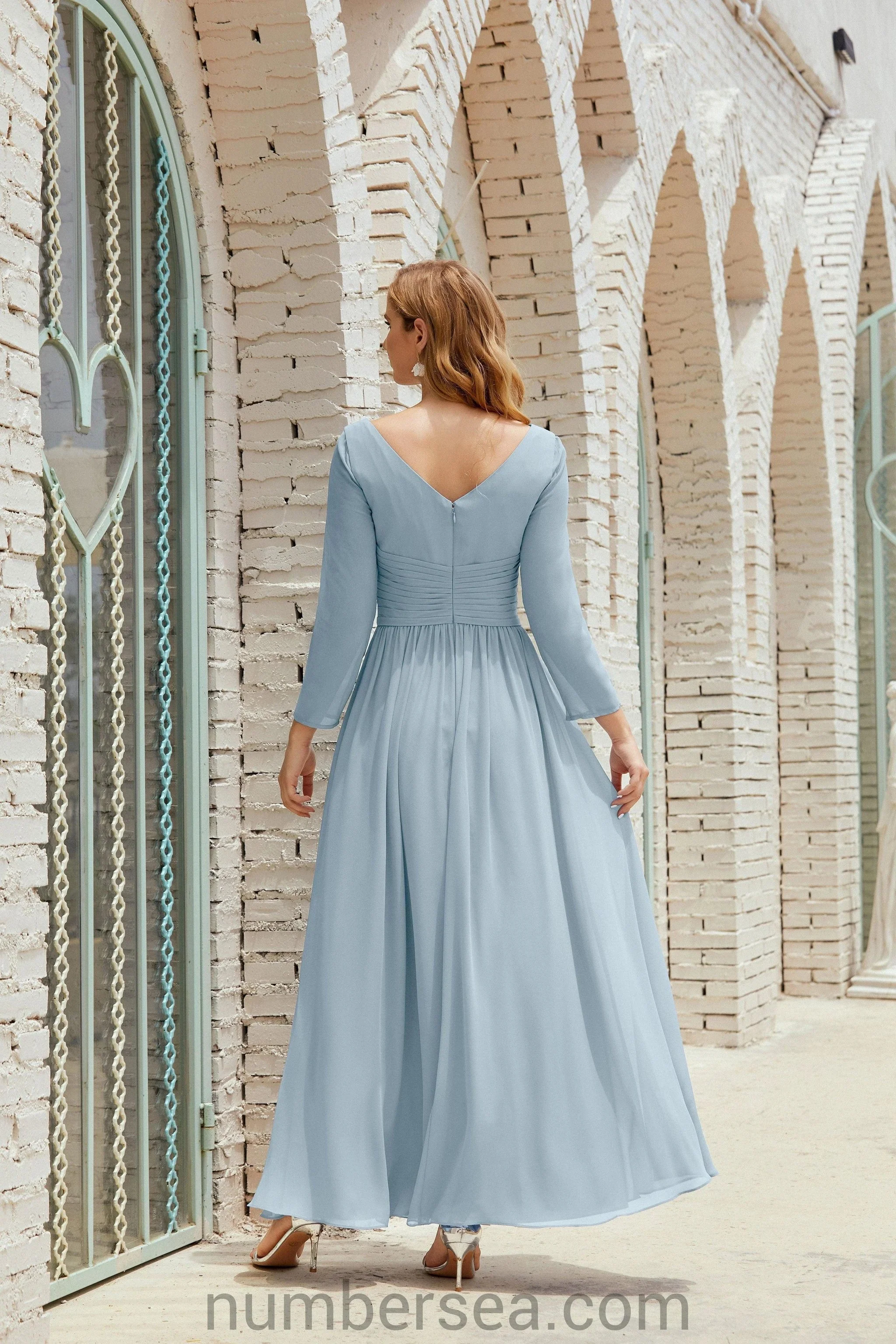 Numbersea Bridesmaid Dress Chiffon Formal Party Dress Evening Dress 28016 - Image 11
