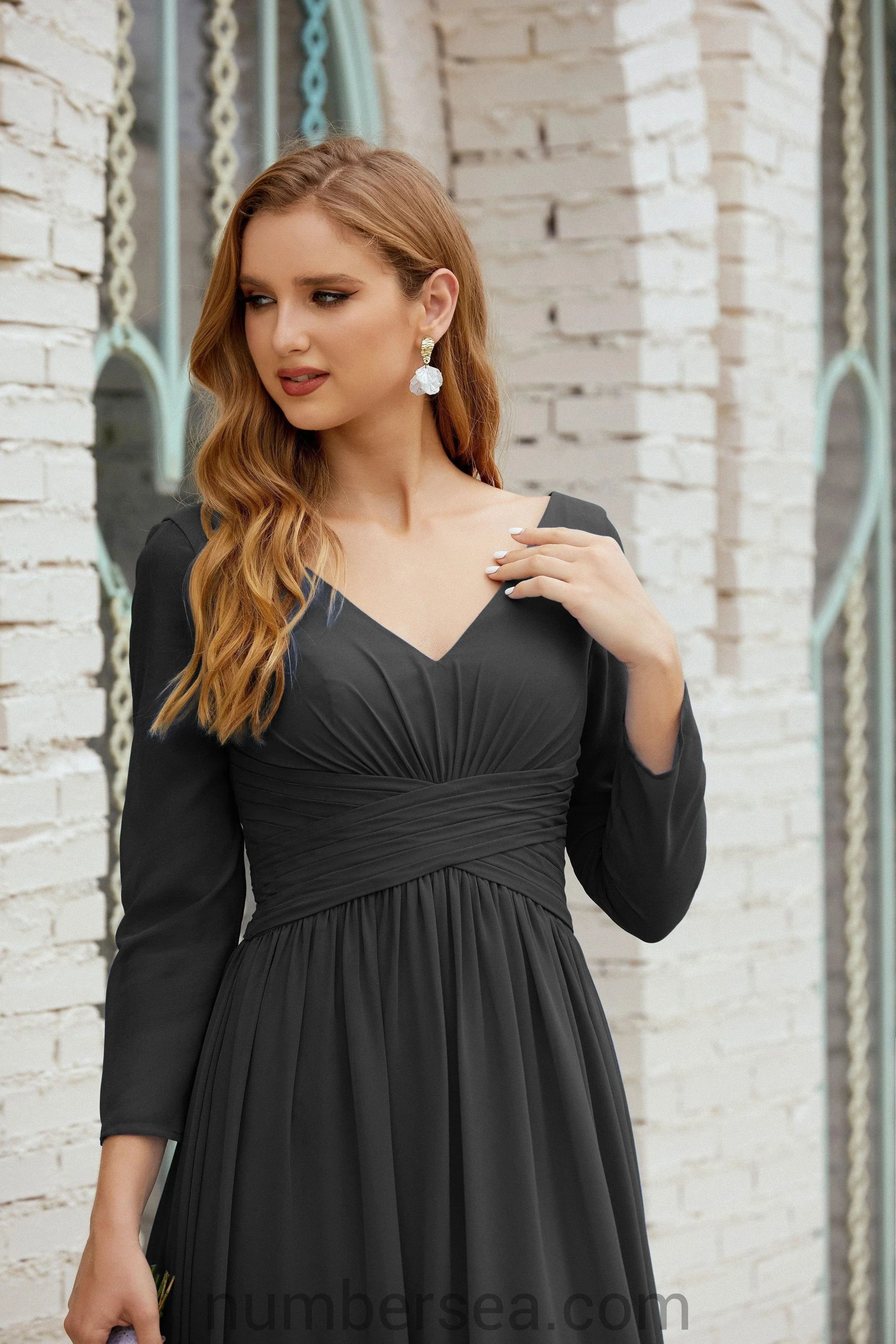 Numbersea Bridesmaid Dress Chiffon Formal Party Dress Evening Dress 28016 - Image 112