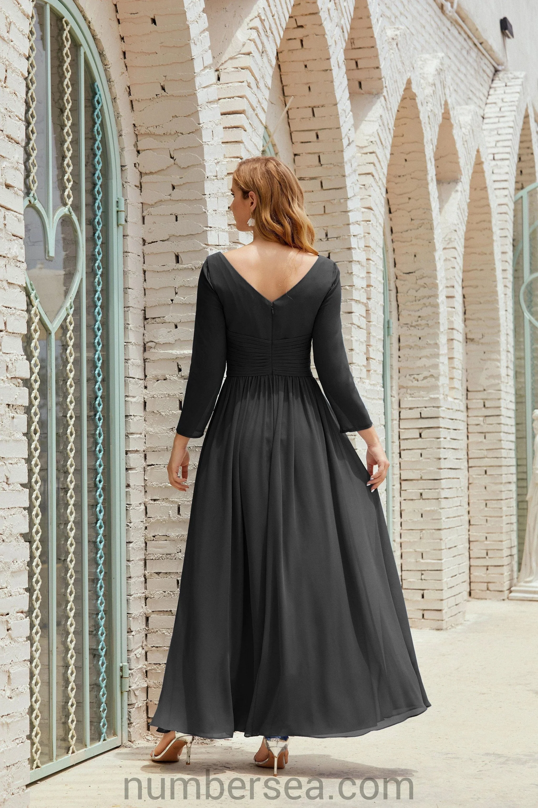 Numbersea Bridesmaid Dress Chiffon Formal Party Dress Evening Dress 28016 - Image 114