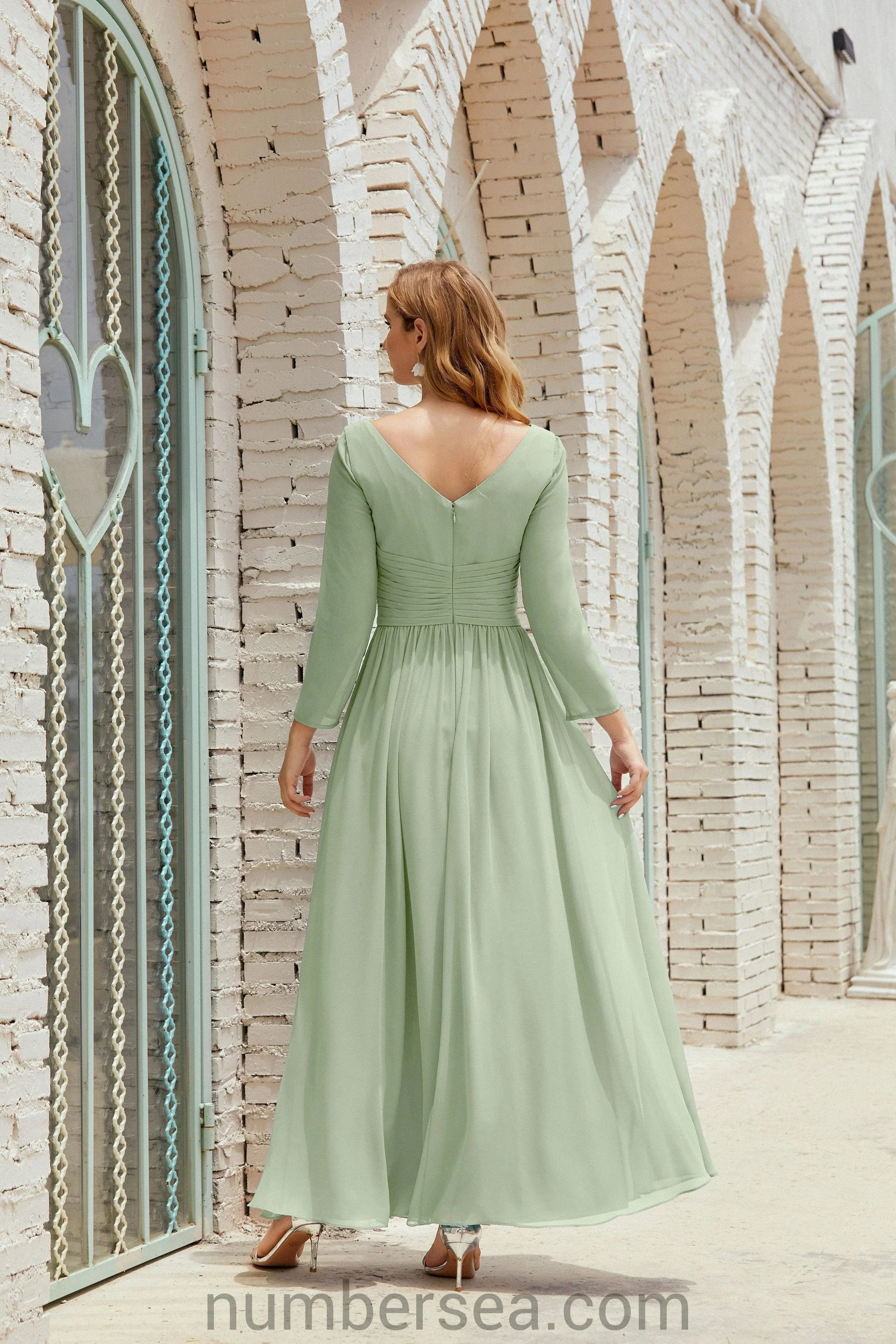Numbersea Bridesmaid Dress Chiffon Formal Party Dress Evening Dress 28016 - Image 14