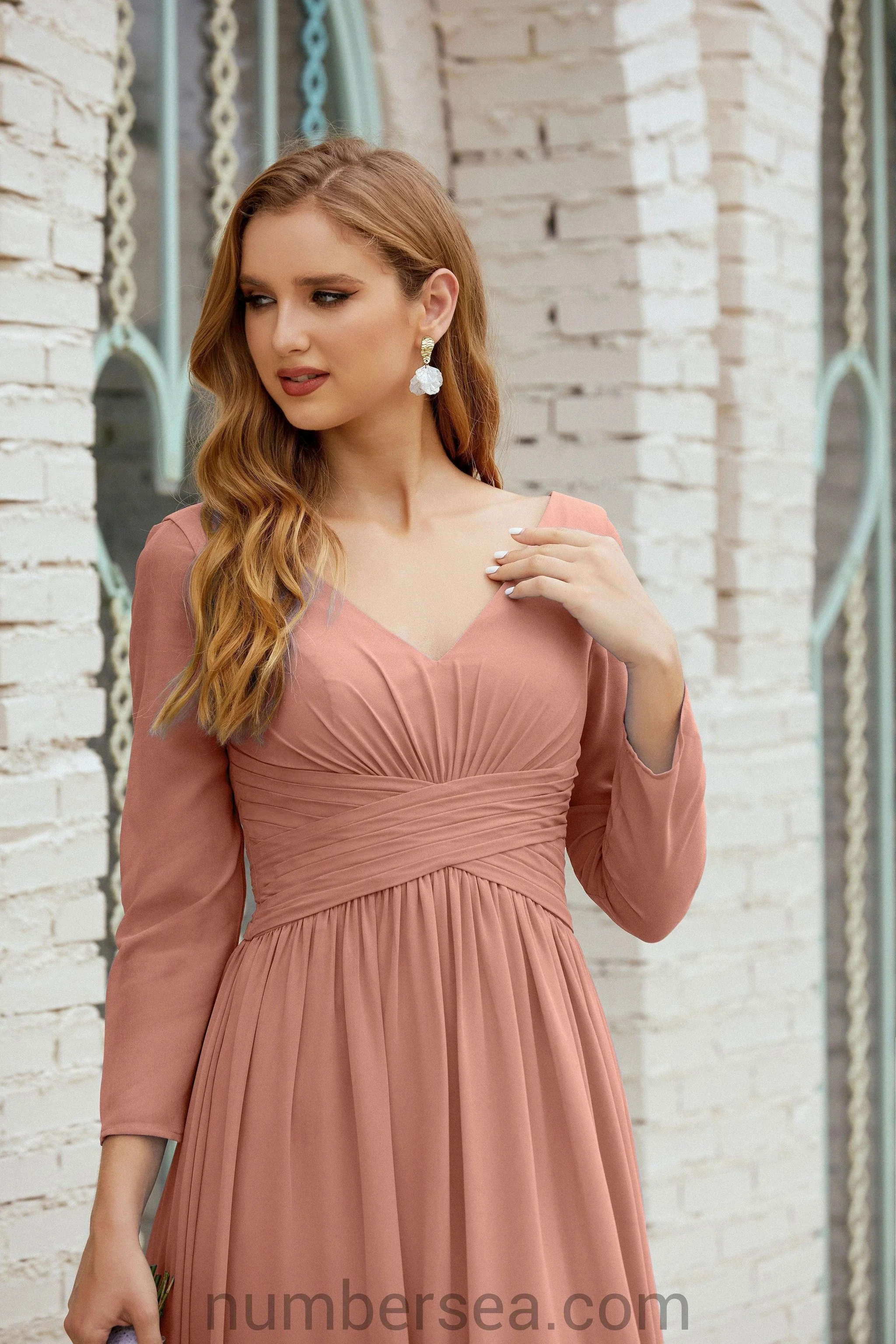 Numbersea Bridesmaid Dress Chiffon Formal Party Dress Evening Dress 28016 - Image 16