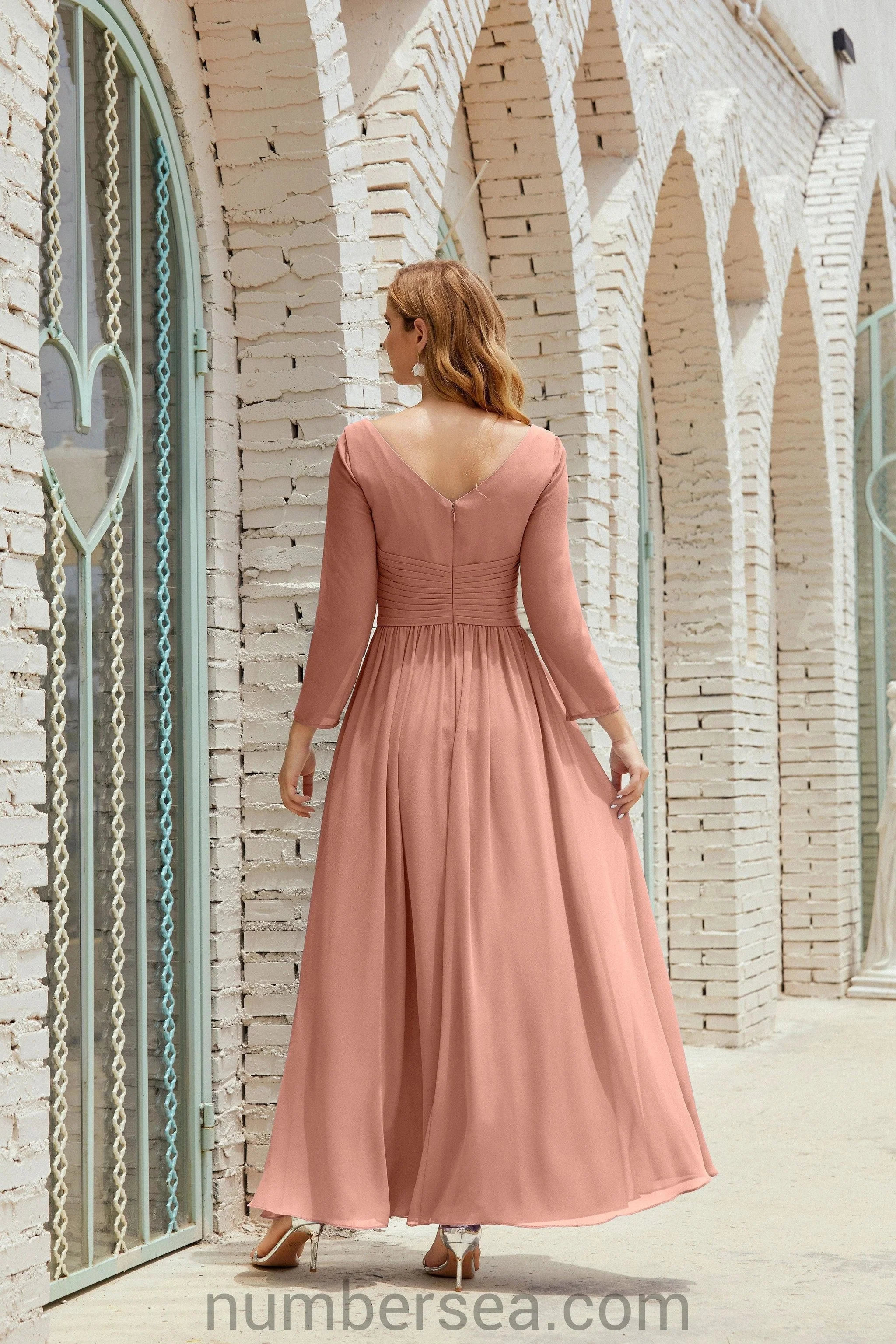 Numbersea Bridesmaid Dress Chiffon Formal Party Dress Evening Dress 28016 - Image 17