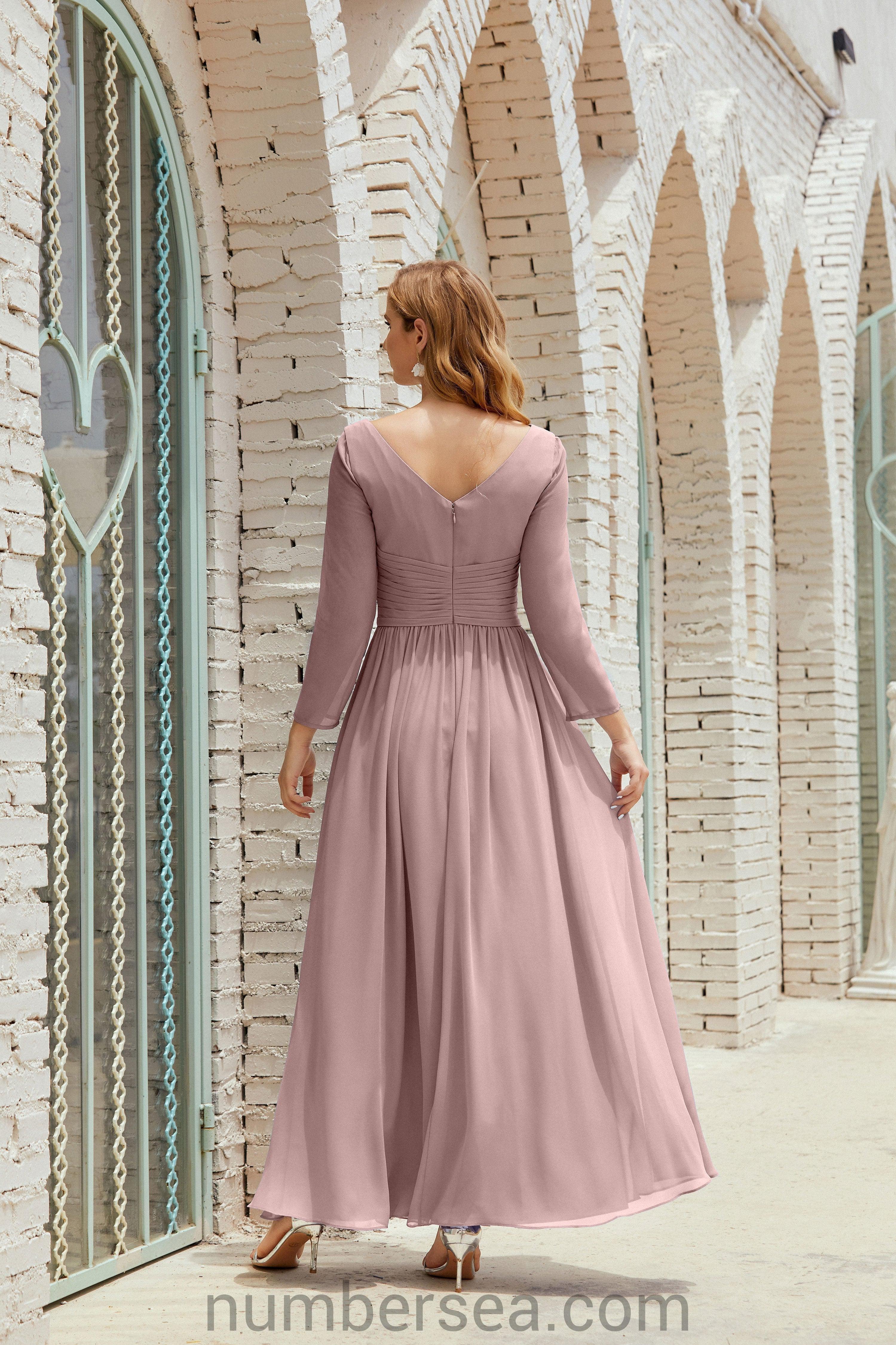 Numbersea Bridesmaid Dress Chiffon Formal Party Dress Evening Dress 28016 - Image 2