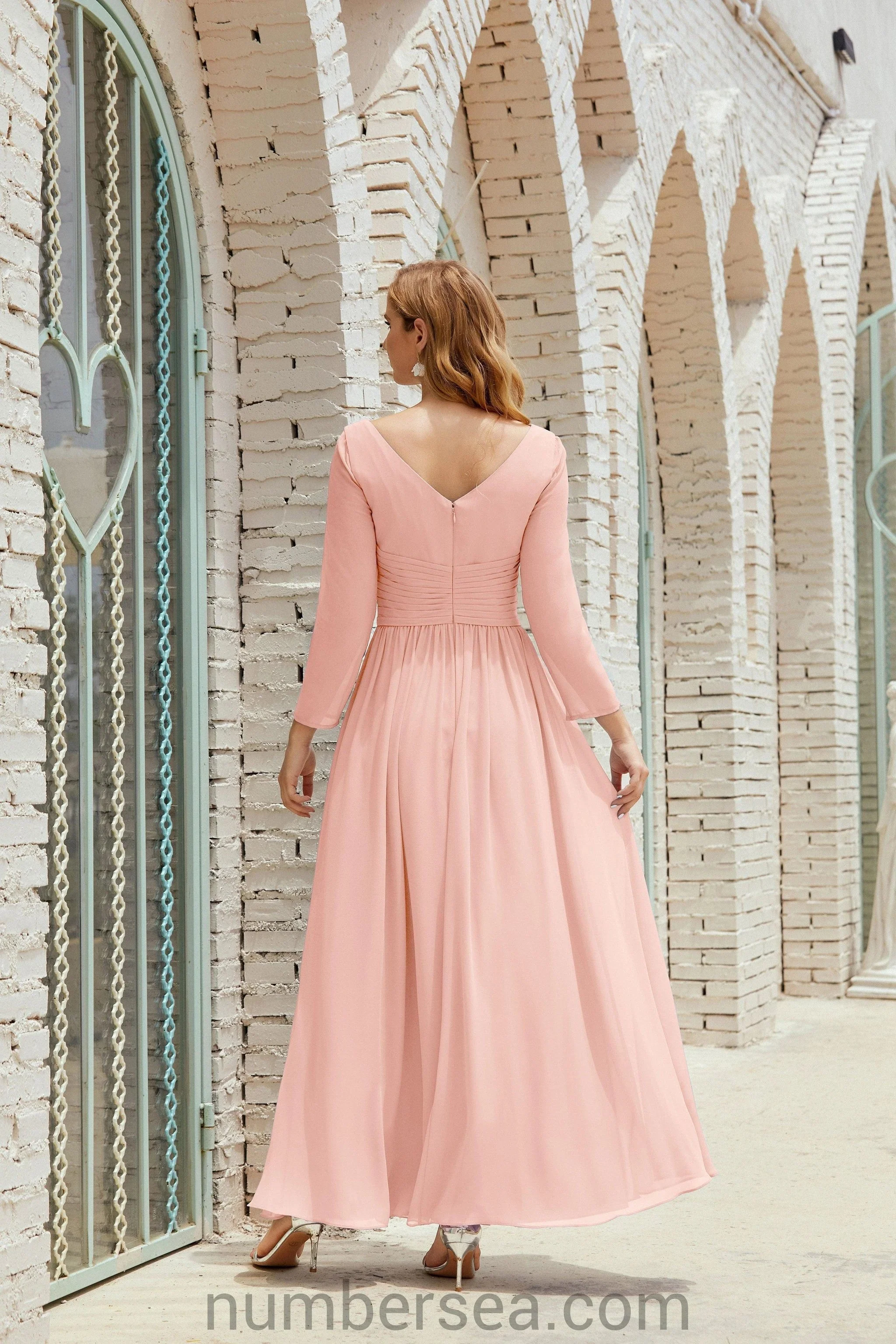 Numbersea Bridesmaid Dress Chiffon Formal Party Dress Evening Dress 28016 - Image 26