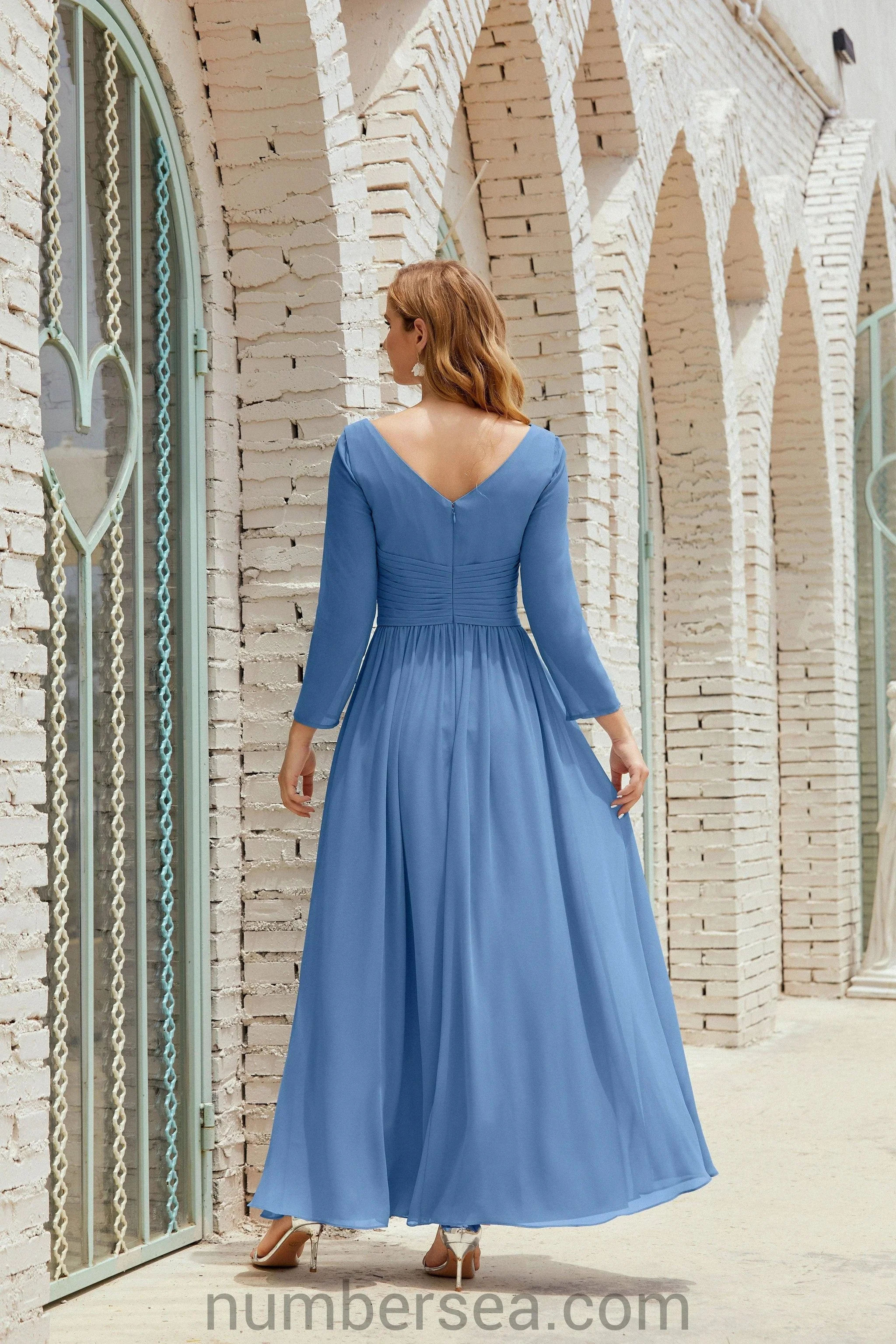 Numbersea Bridesmaid Dress Chiffon Formal Party Dress Evening Dress 28016 - Image 29