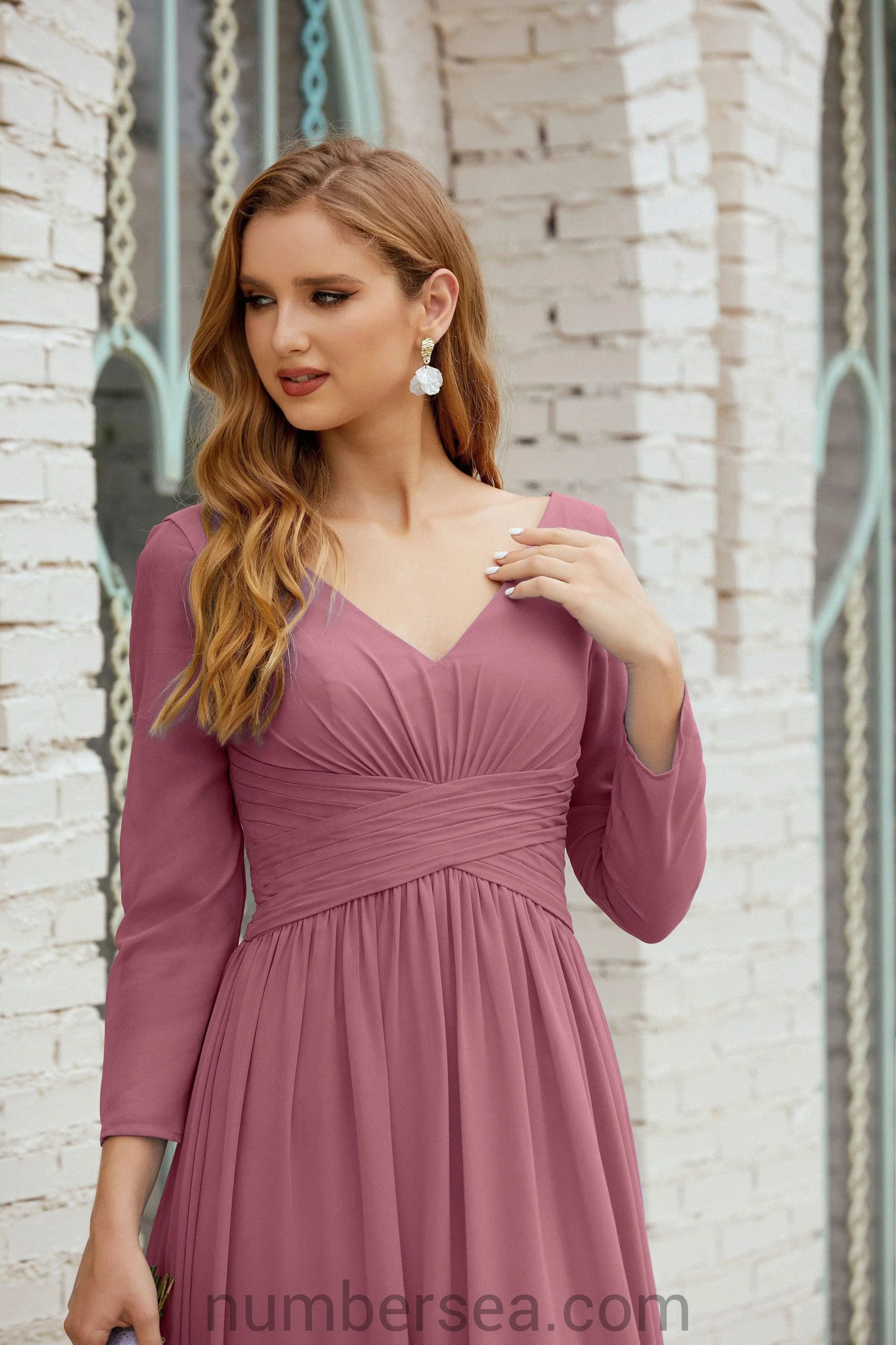 Numbersea Bridesmaid Dress Chiffon Formal Party Dress Evening Dress 28016 - Image 31