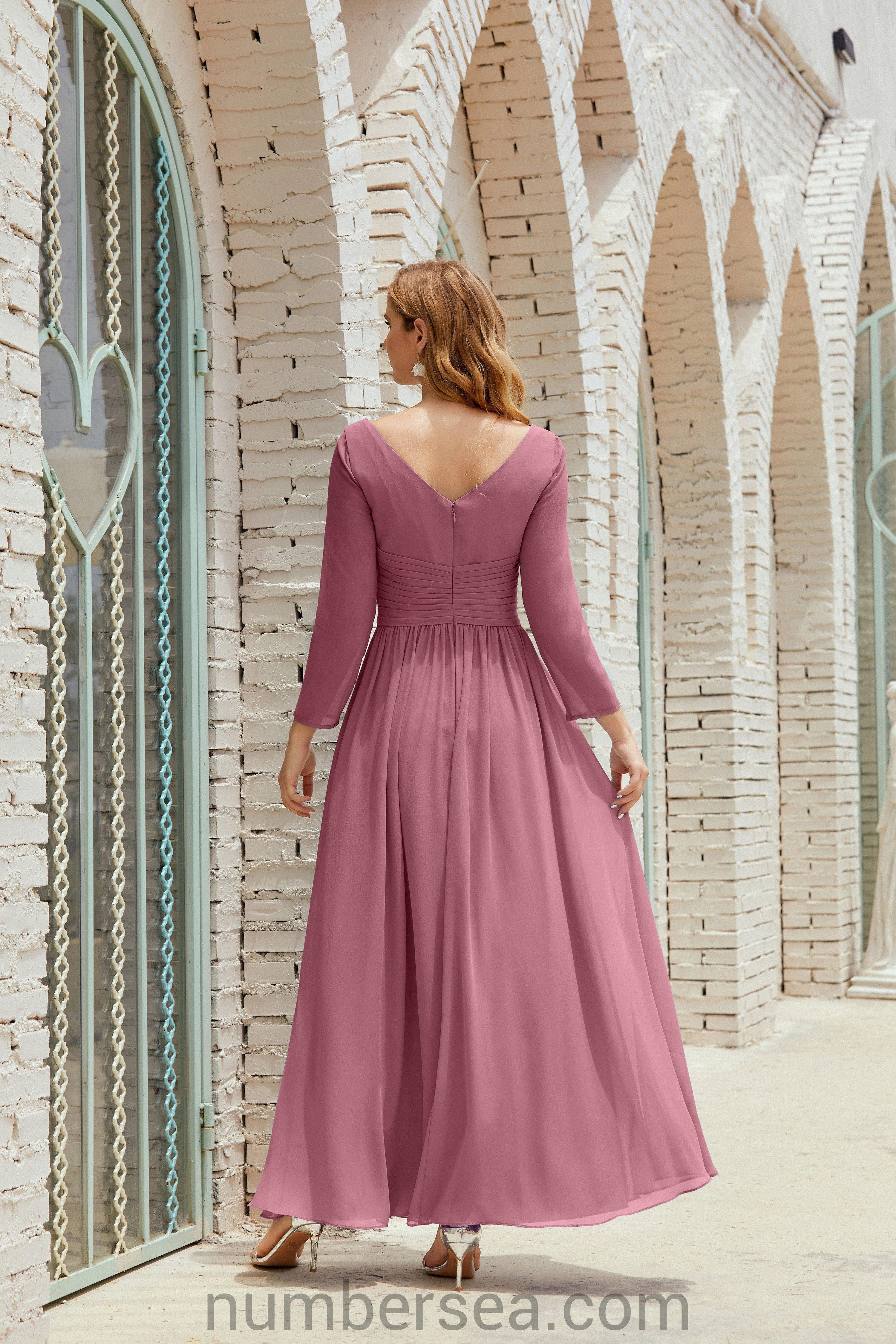 Numbersea Bridesmaid Dress Chiffon Formal Party Dress Evening Dress 28016 - Image 32
