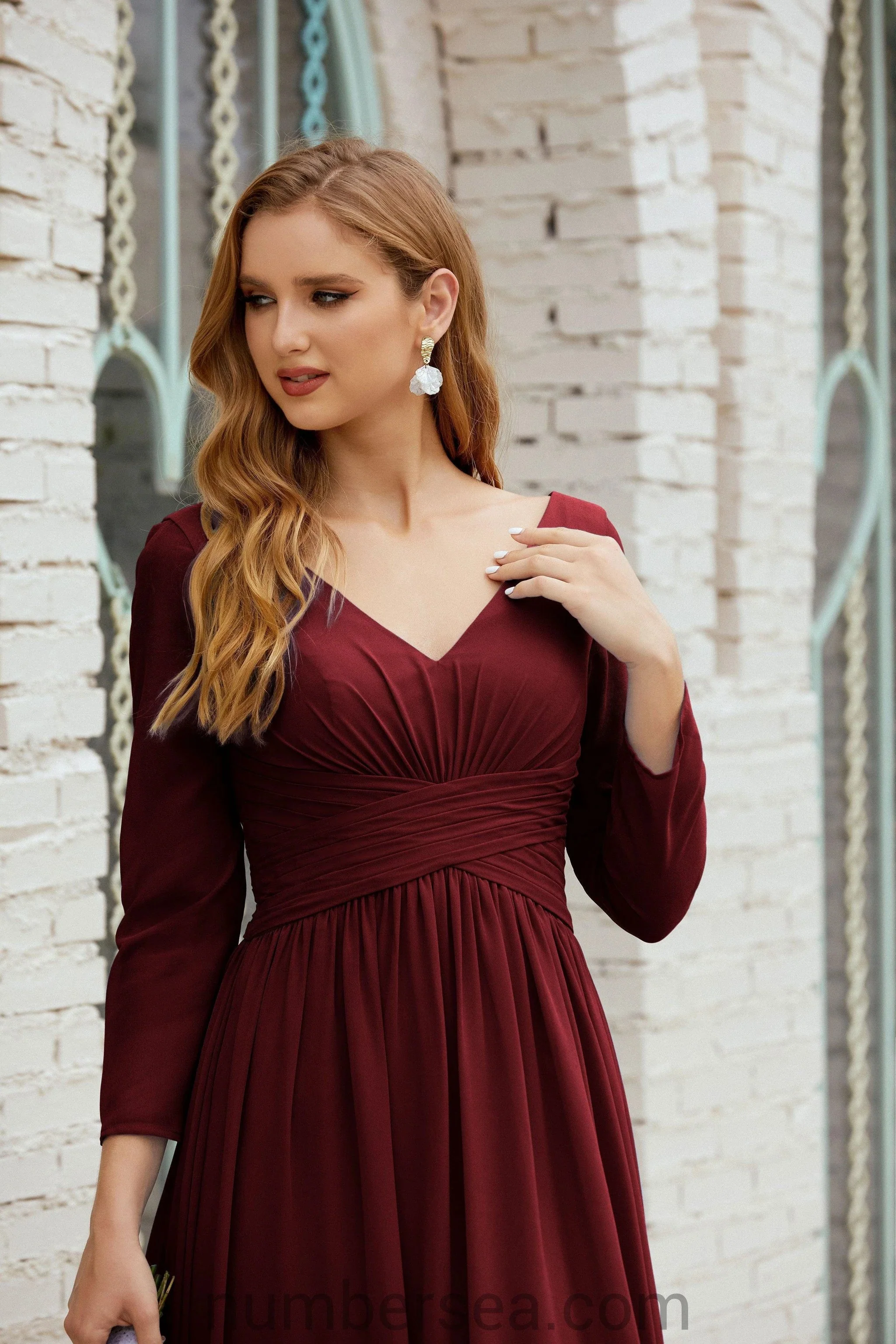 Numbersea Bridesmaid Dress Chiffon Formal Party Dress Evening Dress 28016 - Image 34