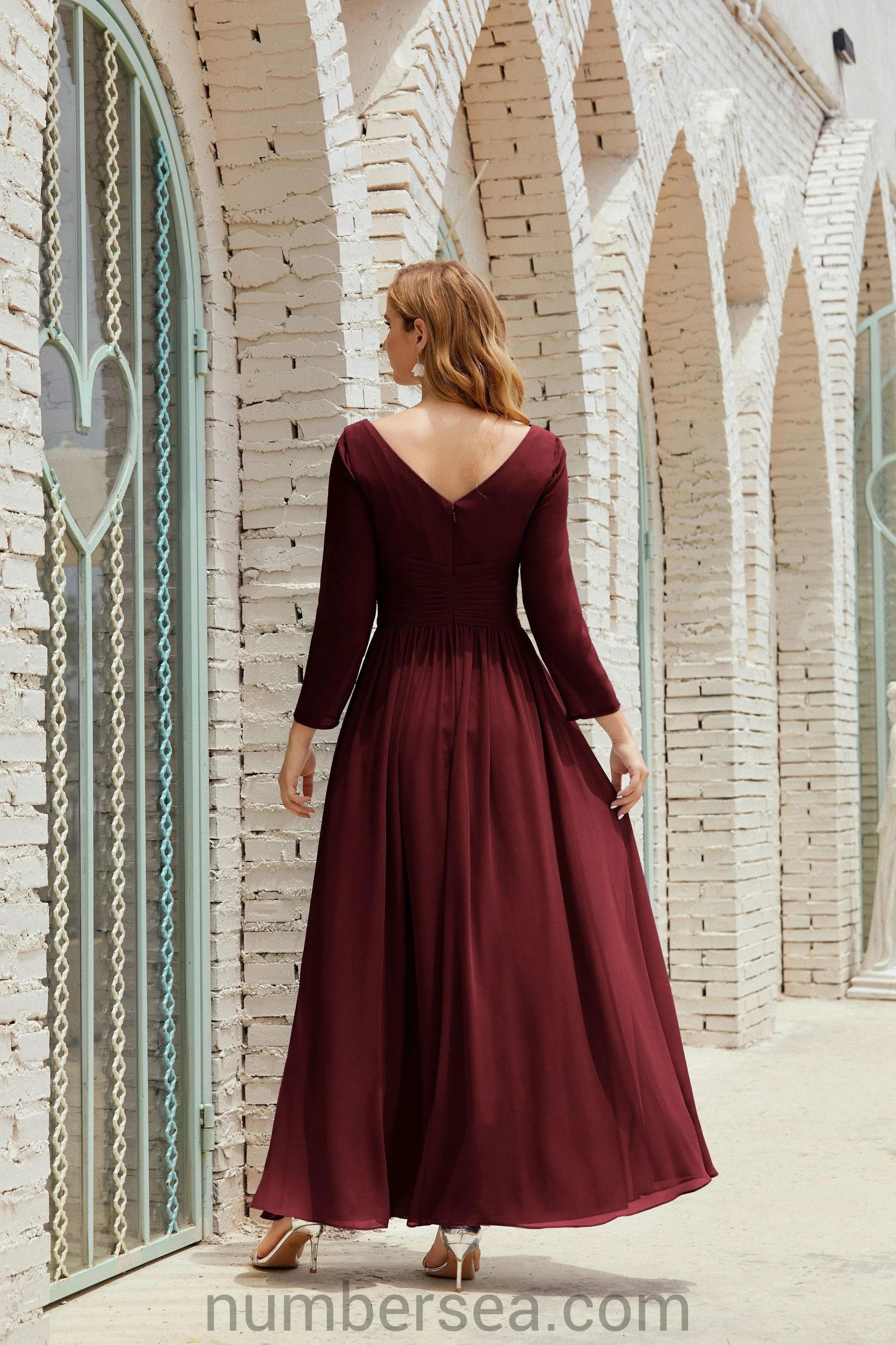 Numbersea Bridesmaid Dress Chiffon Formal Party Dress Evening Dress 28016 - Image 35