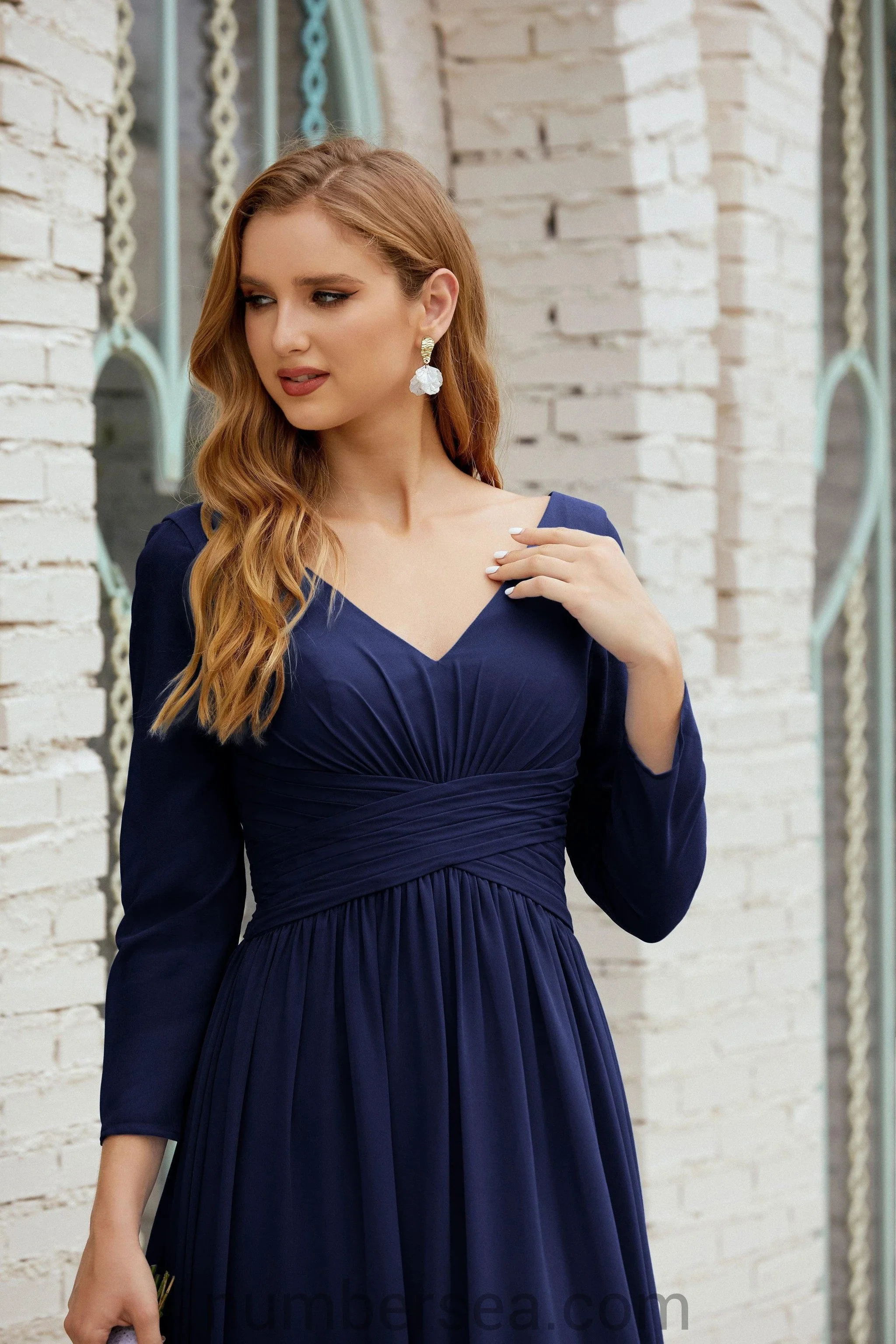 Numbersea Bridesmaid Dress Chiffon Formal Party Dress Evening Dress 28016 - Image 37