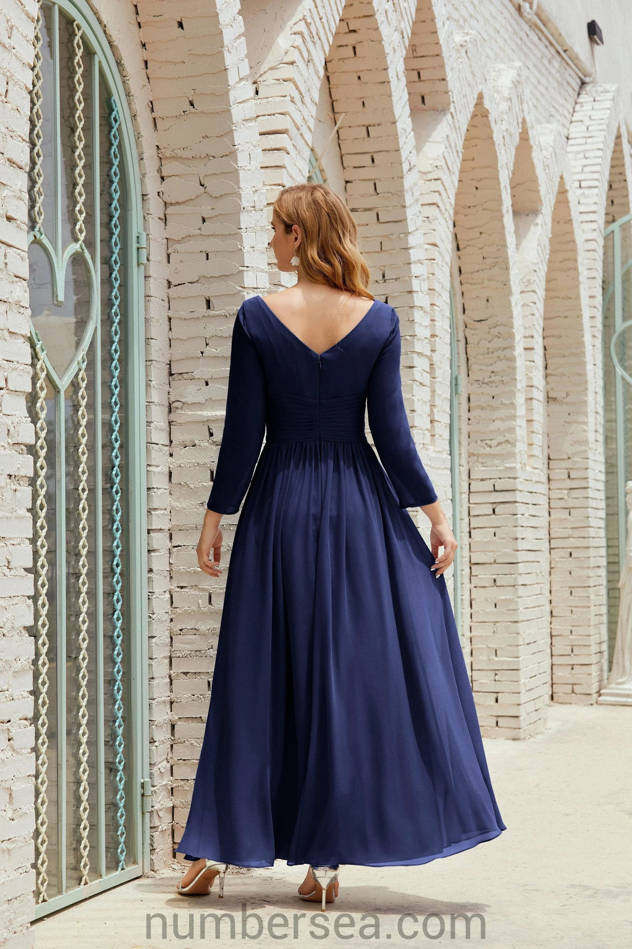 Numbersea Bridesmaid Dress Chiffon Formal Party Dress Evening Dress 28016 - Image 38