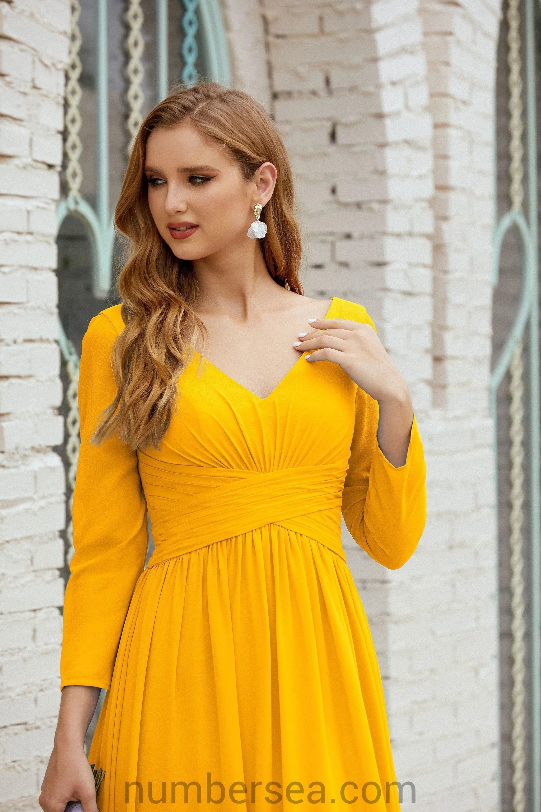 Numbersea Bridesmaid Dress Chiffon Formal Party Dress Evening Dress 28016 - Image 4