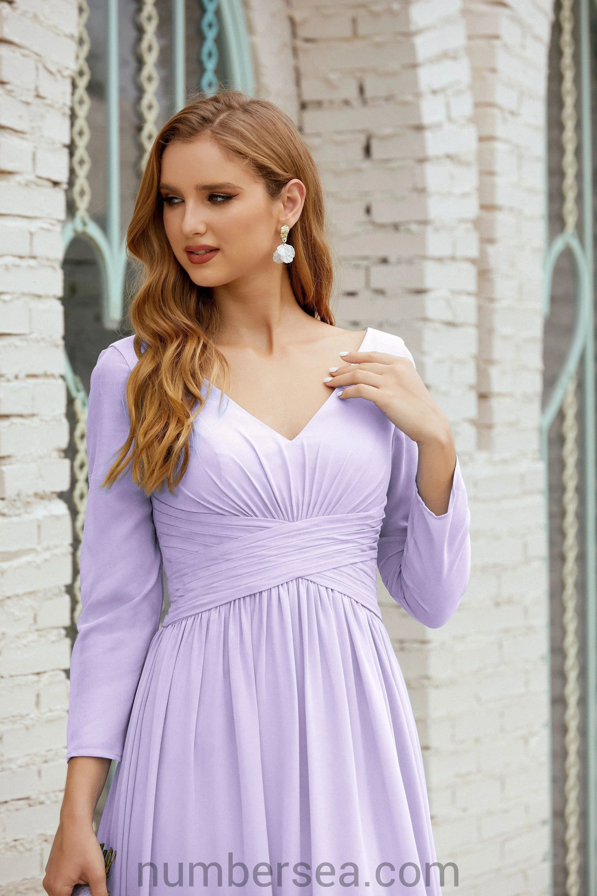 Numbersea Bridesmaid Dress Chiffon Formal Party Dress Evening Dress 28016 - Image 40