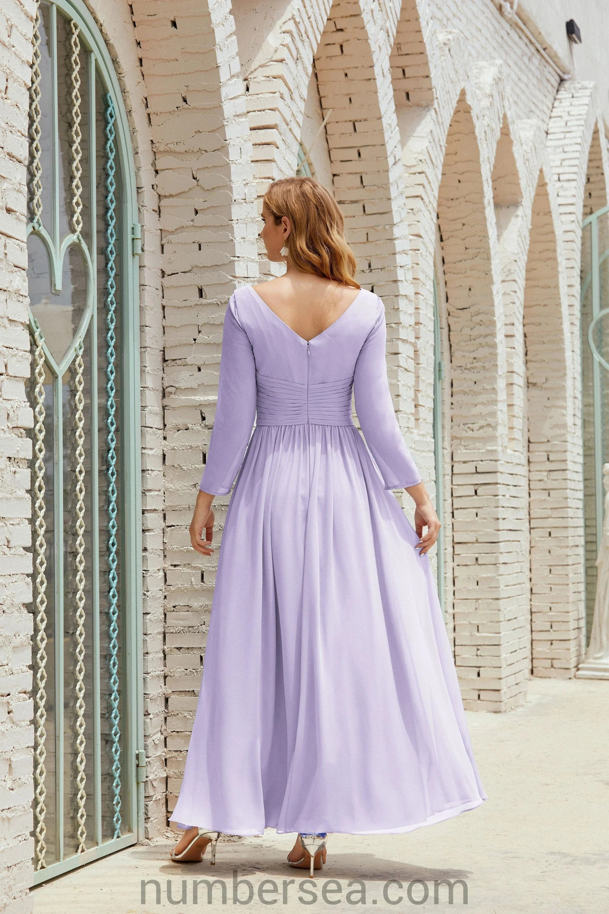 Numbersea Bridesmaid Dress Chiffon Formal Party Dress Evening Dress 28016 - Image 42