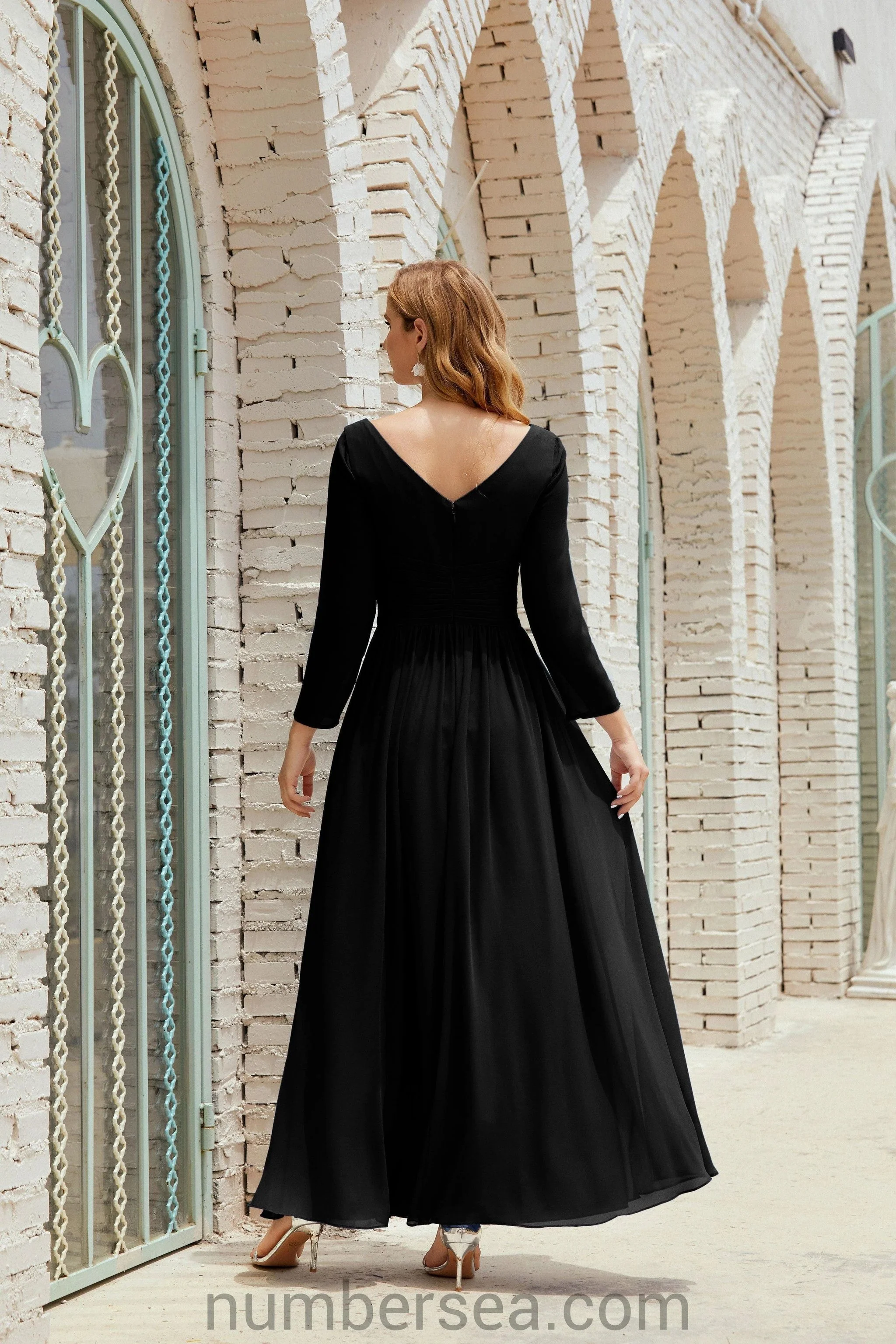 Numbersea Bridesmaid Dress Chiffon Formal Party Dress Evening Dress 28016 - Image 45