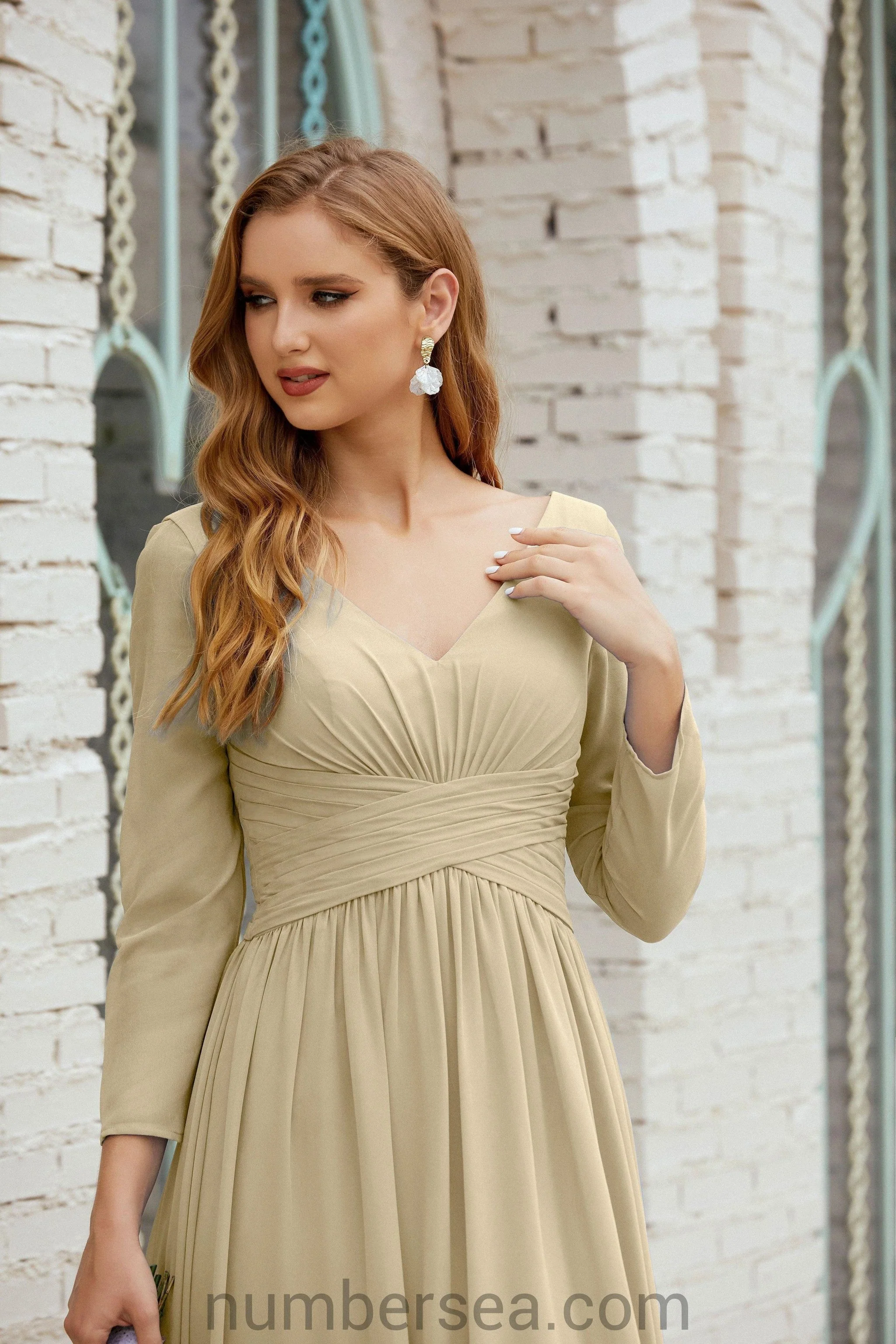 Numbersea Bridesmaid Dress Chiffon Formal Party Dress Evening Dress 28016 - Image 46