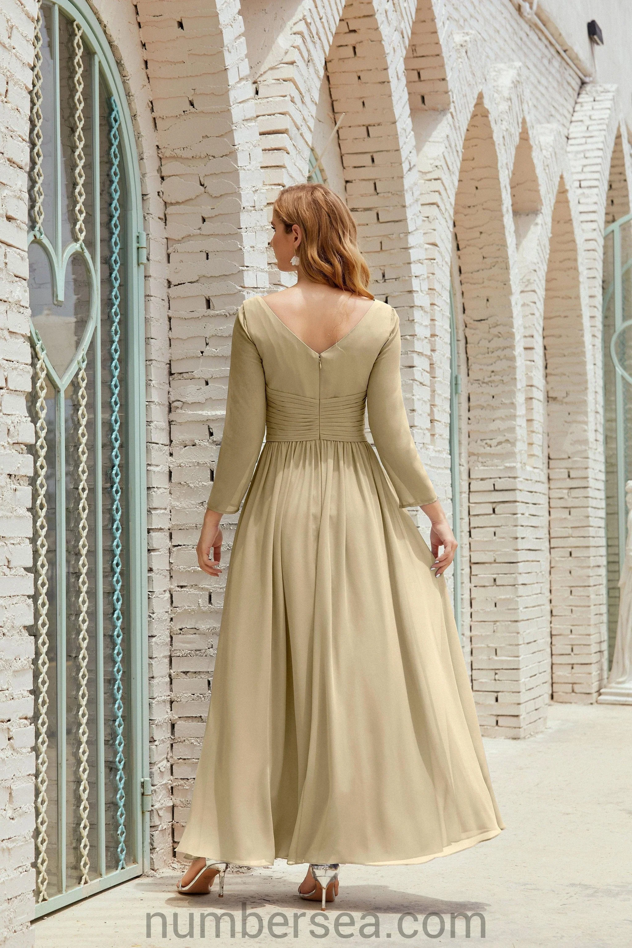 Numbersea Bridesmaid Dress Chiffon Formal Party Dress Evening Dress 28016 - Image 47