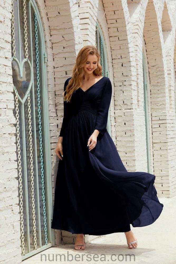 Numbersea Bridesmaid Dress Chiffon Formal Party Dress Evening Dress 28016 - Image 53