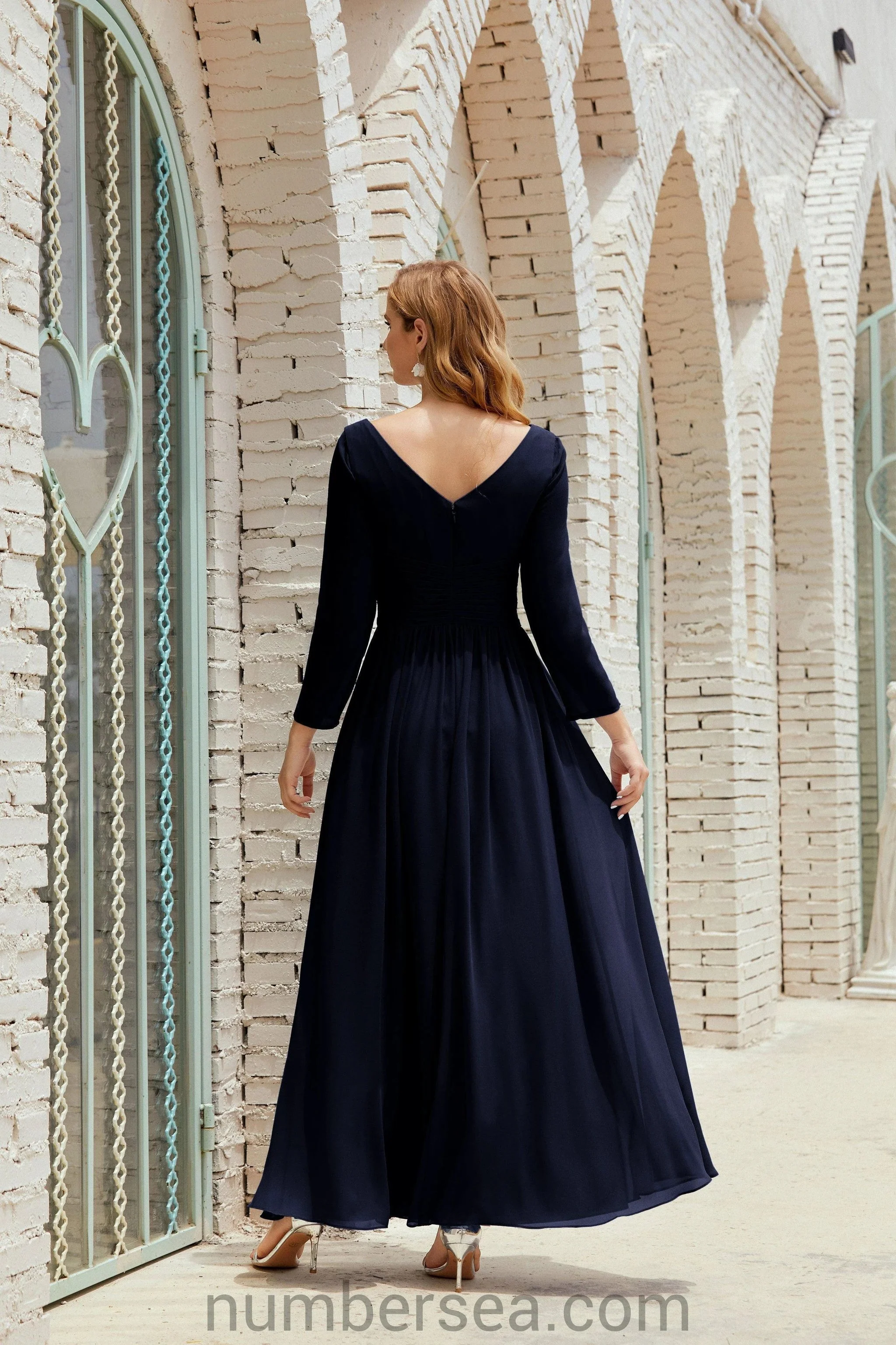 Numbersea Bridesmaid Dress Chiffon Formal Party Dress Evening Dress 28016 - Image 54